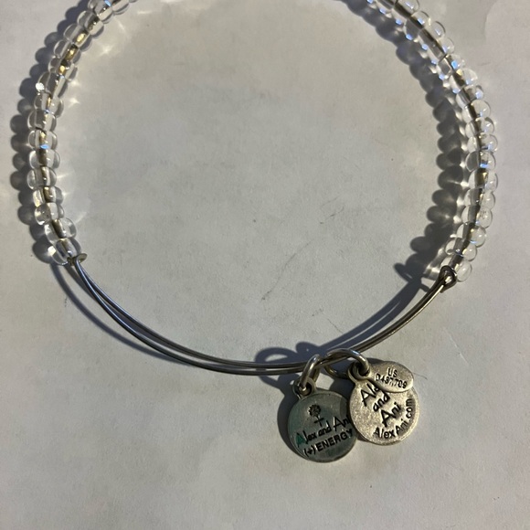 Alex and Ani Clear Beaded Bracelet with Silver Charms - Picture 1 of 5